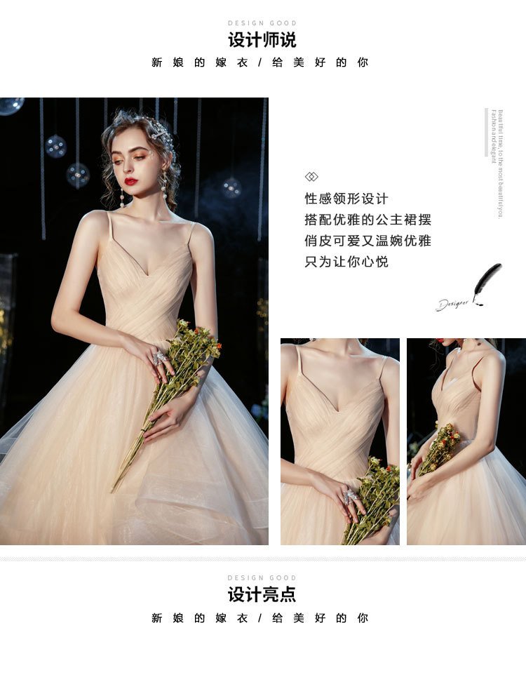 New Temperament Sexy Deep V Wedding Dress, Tube Top Suspender Qi Di Mesh Wedding Photo Wedding Dress 11 undefined
