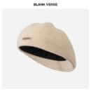 Autumn and Winter New Metal Standard Beret Children Big Head Circumference Show Face Small Reverse Wear Woolen Forward Hat