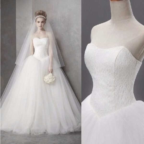Tube top Wang Weiwei wedding dress Qi Di new simple soft gauze bridal wedding dress - Image 7