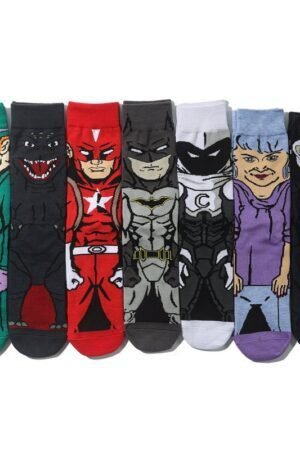Cotton Men's Medium Tube Cartoon Sock Anime Women's Movie Socks Daredevil Socks Long Tube Tide Socks-5PRS