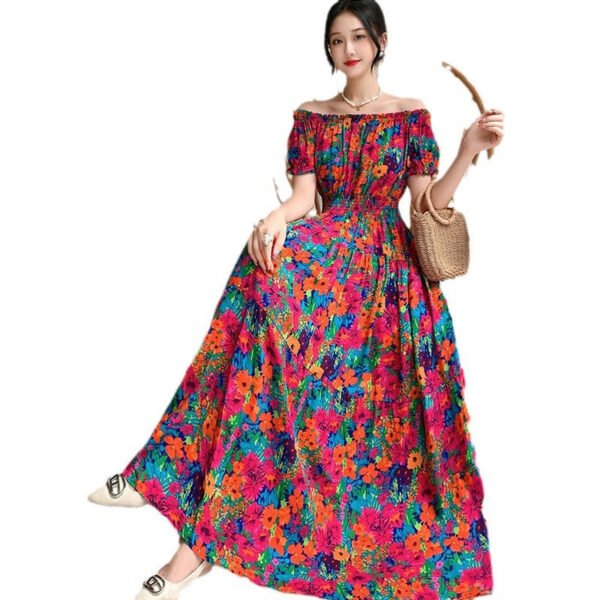 Prairie Dream Dress: Tiered Cotton Maxi - Cold Shoulder & Smocked Waist - Image 28
