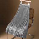 Solid Color Premium Satin Pleated Skirt Large Size Versatile Skirt