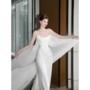 Light Wedding Dress White Trailing Wedding Bride Toast Engagement Evening Dress High Sense Satin Tube Top Dress Women
