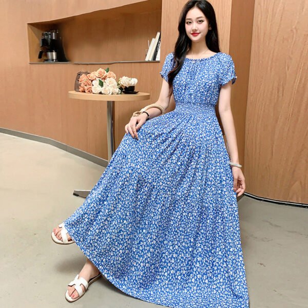 Prairie Dream Dress: Tiered Cotton Maxi - Cold Shoulder & Smocked Waist - Image 9