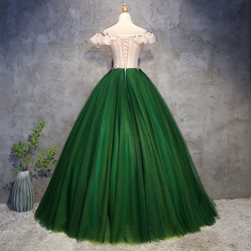 Fairy Evening Dress New Green Art Exam Bel Canto Dance ** Singing Hosting Trouser Dress Shoulder Performance Dress Female Skinny 11 O1CN01LRsGTV1eWAssvrPvC 2215436973878 0 cib