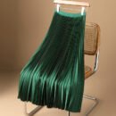 Solid Color Premium Satin Pleated Skirt Large Size Versatile Skirt