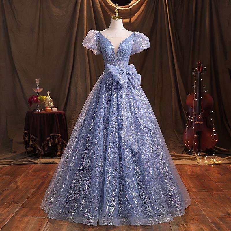 Blue Evening Dress Dress Female New Temperament Socialite Banquet Performance Host Art Exam Vocal Dress Looks Thin 10 O1CN01Oz81Kw1eWAnLDMz4h 2215436973878 0 cib