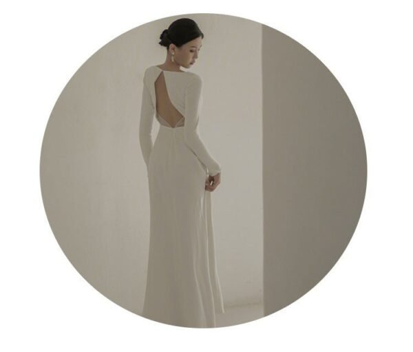 Engagement French Light Wedding Dress Skirt Women's High Sense Spring Simple Hepburn Style Backless New Chinese Style - Image 6