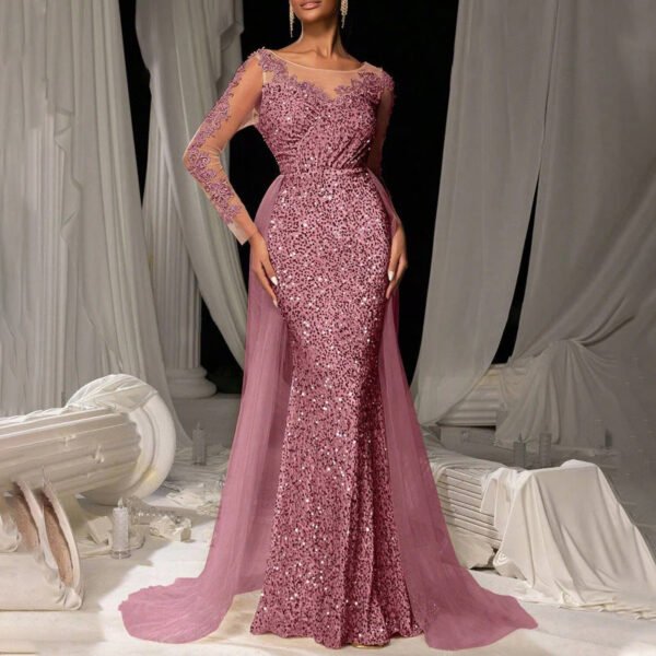 Women's Ball Dress Long Dress Temperament Fashionable and Elegant Long Lace Party Evening Dress - Image 8
