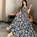 Prairie Dream Dress: Tiered Cotton Maxi - Cold Shoulder & Smocked Waist