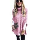 New Turtleneck Solid Color Street Hipster Sweater Loose Fashion Sweater Women's Shawl