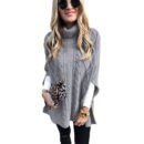 New Turtleneck Solid Color Street Hipster Sweater Loose Fashion Sweater Women's Shawl