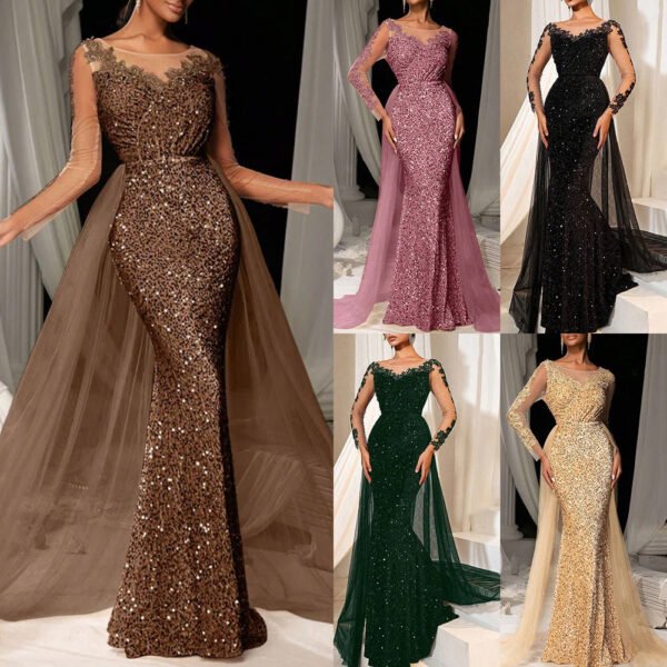Women's Ball Dress Long Dress Temperament Fashionable and Elegant Long Lace Party Evening Dress