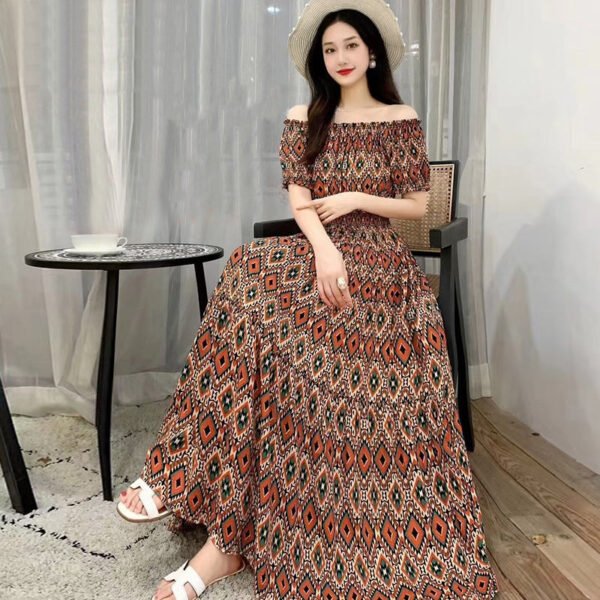 Prairie Dream Dress: Tiered Cotton Maxi - Cold Shoulder & Smocked Waist - Image 38