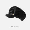 Autumn and Winter New Metal Standard Beret Children Big Head Circumference Show Face Small Reverse Wear Woolen Forward Hat