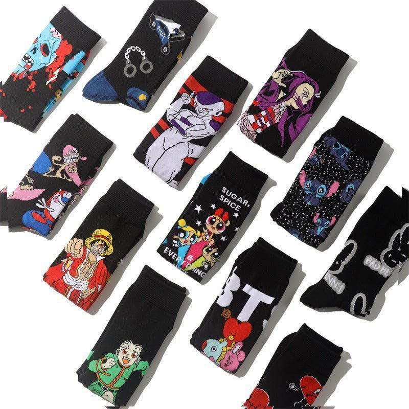 Men's Wholesale Trendy Socks Female Animation Cartoon Cotton Socks Comic Male Medium Tube Pirate Socks-5PRS 3 Men's Wholesale Trendy Socks Female Animation Cartoon Cotton Socks Comic Male Medium Tube Pirate Socks-5PRS - Image 3