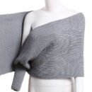 Autumn and winter new V-shaped cross one-word collar off-the-shoulder knitted sexy pullover sweater scarf