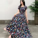 Prairie Dream Dress: Tiered Cotton Maxi - Cold Shoulder & Smocked Waist