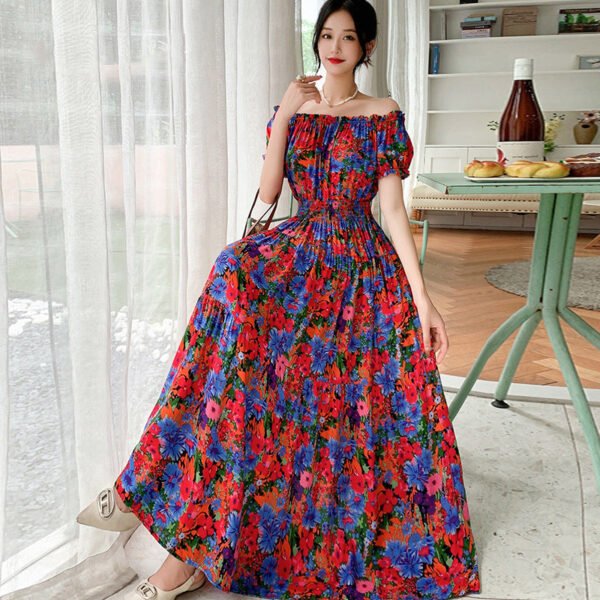 Prairie Dream Dress: Tiered Cotton Maxi - Cold Shoulder & Smocked Waist - Image 14