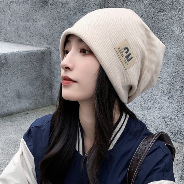 2PCS Knitted Hats-Children's Letters Spring and Autumn Internet Celebrities Show Their Faces Small Versatile Knitted Hats - Image 3