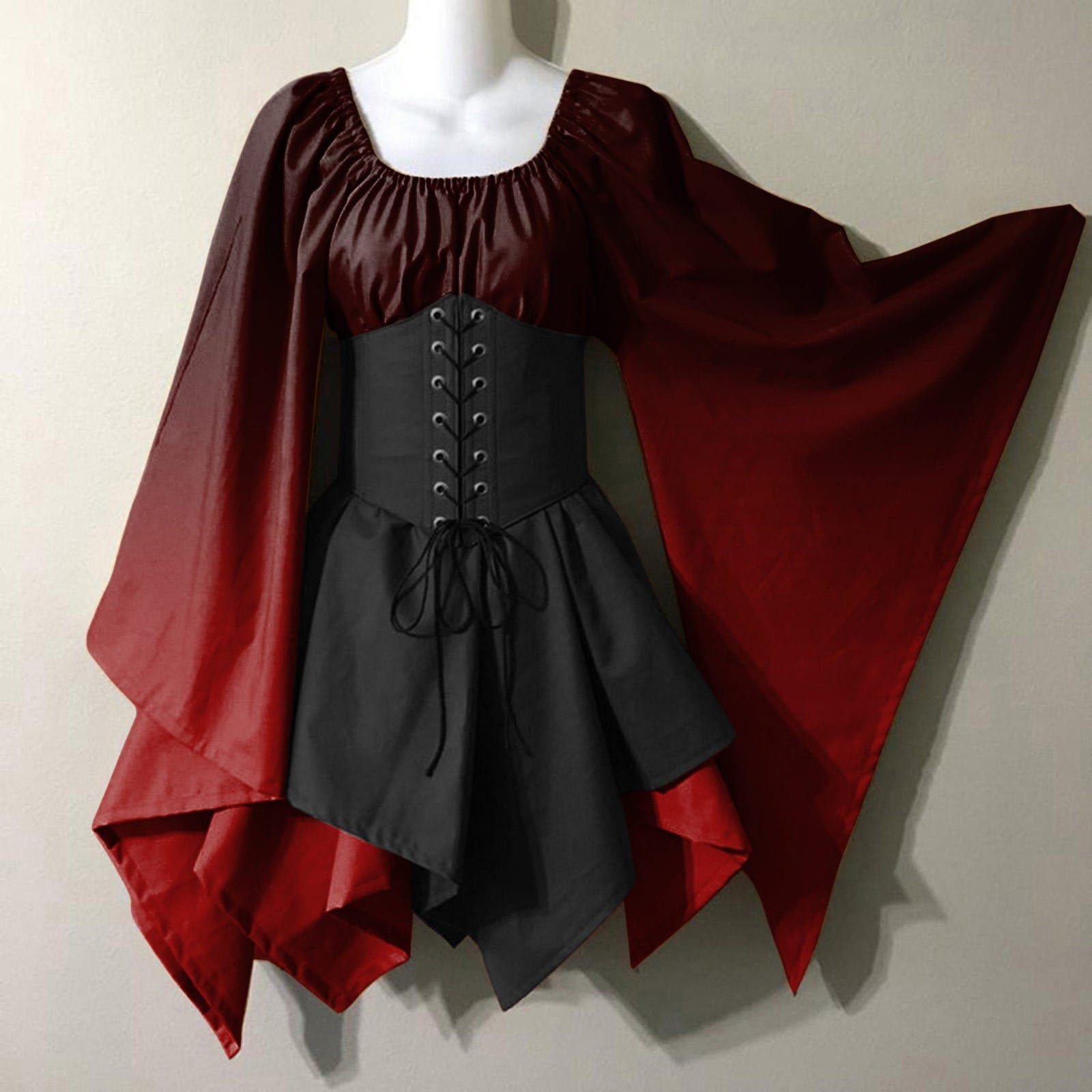 New Party Long-sleeved Women's Renaissance Medieval Dress 23 undefined