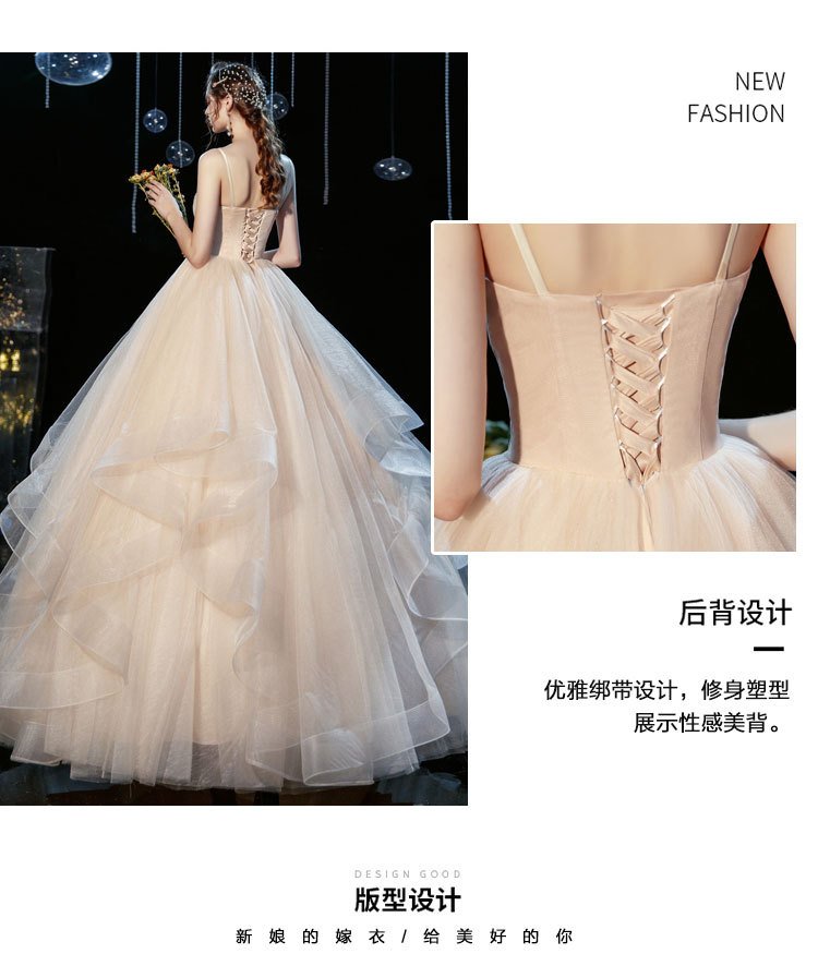 New Temperament Sexy Deep V Wedding Dress, Tube Top Suspender Qi Di Mesh Wedding Photo Wedding Dress 15 undefined