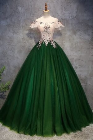 Fairy Evening Dress New Green Art Exam Bel Canto Dance ** Singing Hosting Trouser Dress Shoulder Performance Dress Female Skinny