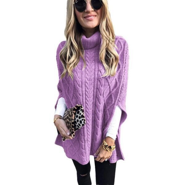 New Turtleneck Solid Color Street Hipster Sweater Loose Fashion Sweater Women's Shawl 8 New Turtleneck Solid Color Street Hipster Sweater Loose Fashion Sweater Women's Shawl - Image 8