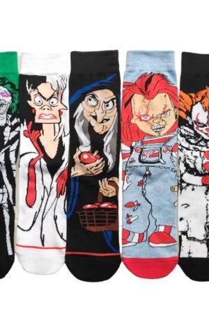 Men's Wholesale Four Seasons Animation Medium Tube Large Trendy Socks Men's Women's Creative Socks-5PRS