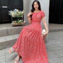 Prairie Dream Dress: Tiered Cotton Maxi - Cold Shoulder & Smocked Waist