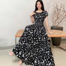 Prairie Dream Dress: Tiered Cotton Maxi - Cold Shoulder & Smocked Waist