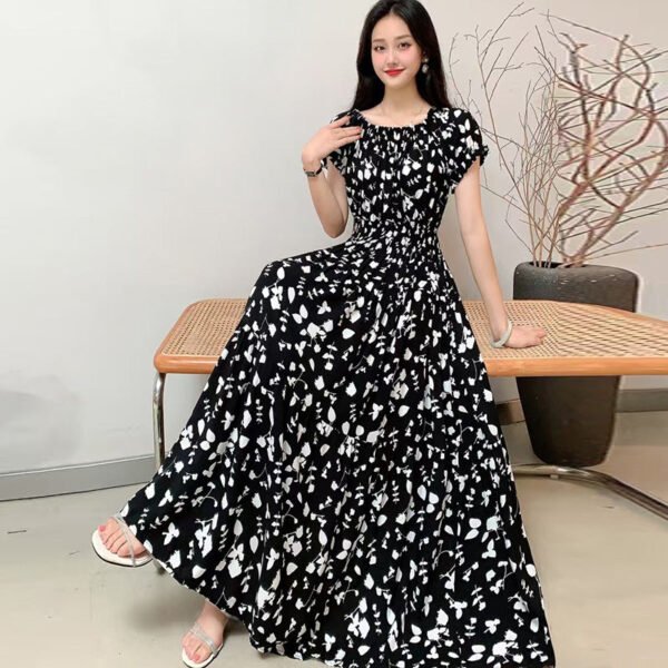 Prairie Dream Dress: Tiered Cotton Maxi - Cold Shoulder & Smocked Waist - Image 45