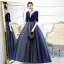 Color Yarn New Chorus Performance Student Vocal Solo Art Test Clothing Puffy Skirt Long Evening Dress Women