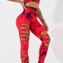 Statement Tie-Dye Yoga Pants｜Ripped High-Waist Hip Shaper｜Breathable Cool Max Fabric｜Workout & Daily Looks