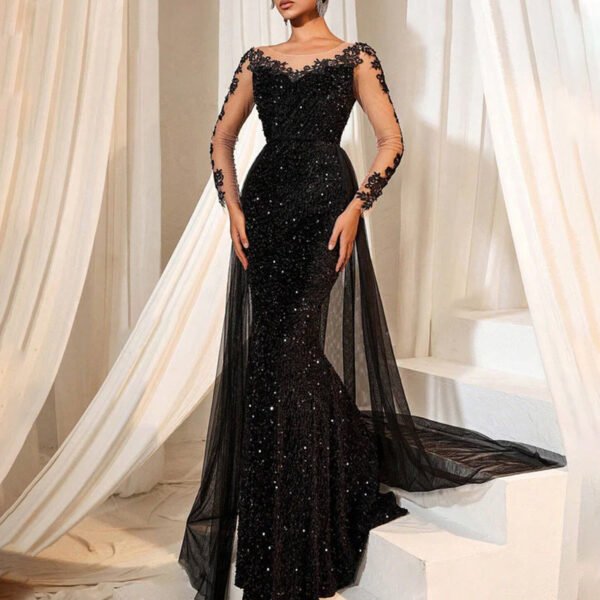 Women's Ball Dress Long Dress Temperament Fashionable and Elegant Long Lace Party Evening Dress - Image 5