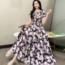 Prairie Dream Dress: Tiered Cotton Maxi - Cold Shoulder & Smocked Waist