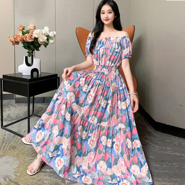 Prairie Dream Dress: Tiered Cotton Maxi - Cold Shoulder & Smocked Waist - Image 27