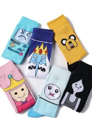 Cotton Men's Large Size Four-season Socks Casual Cartoon Trendy Socks Men's Socks Women's Ins Socks-5PRS