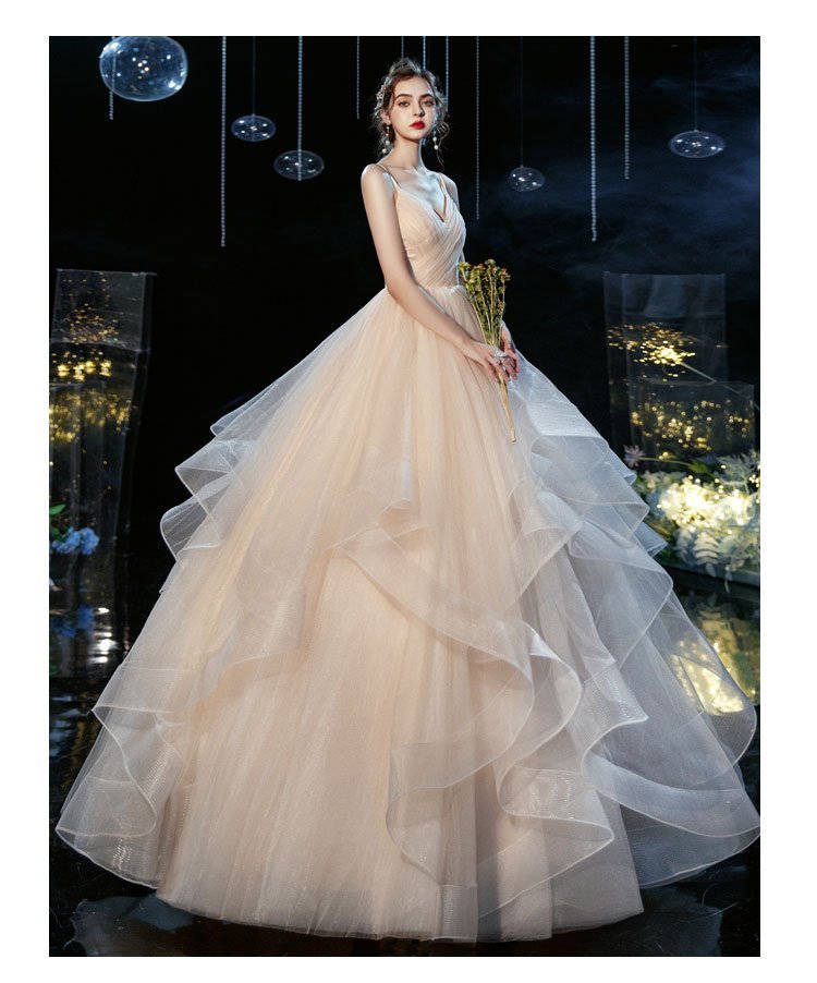 New Temperament Sexy Deep V Wedding Dress, Tube Top Suspender Qi Di Mesh Wedding Photo Wedding Dress 23 undefined
