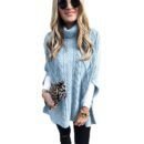 New Turtleneck Solid Color Street Hipster Sweater Loose Fashion Sweater Women's Shawl