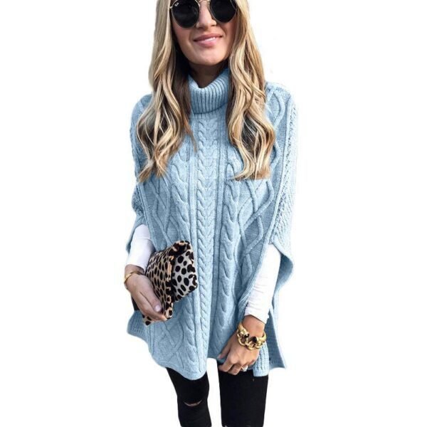 New Turtleneck Solid Color Street Hipster Sweater Loose Fashion Sweater Women's Shawl 12 New Turtleneck Solid Color Street Hipster Sweater Loose Fashion Sweater Women's Shawl - Image 12