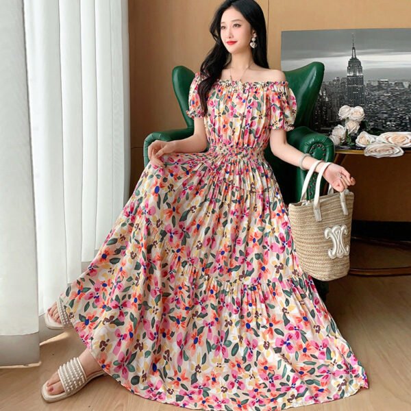 Prairie Dream Dress: Tiered Cotton Maxi - Cold Shoulder & Smocked Waist - Image 29