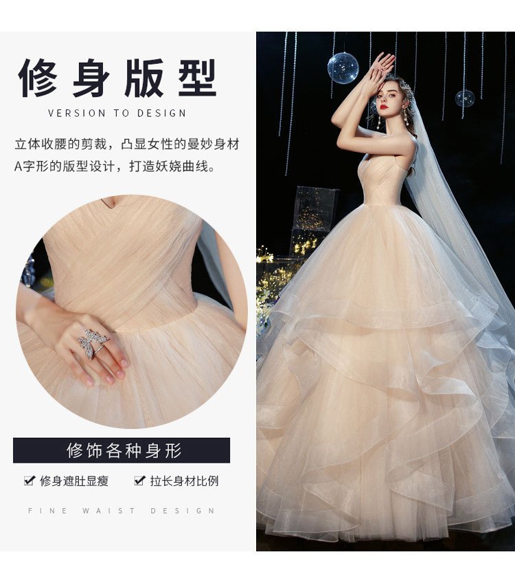 New Temperament Sexy Deep V Wedding Dress, Tube Top Suspender Qi Di Mesh Wedding Photo Wedding Dress 16 undefined