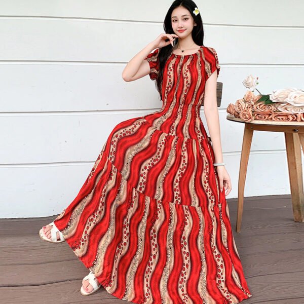 Prairie Dream Dress: Tiered Cotton Maxi - Cold Shoulder & Smocked Waist - Image 40