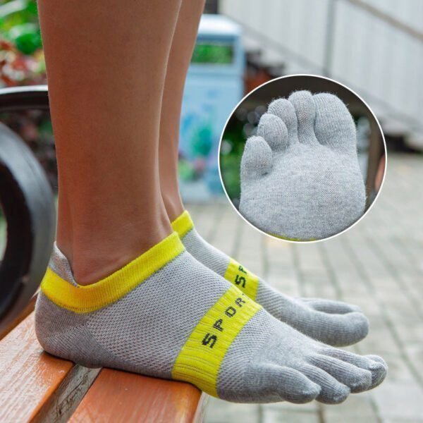 Men’s Breathable Cotton Five-Toe Sports Socks - Summer Lightweight Toe Socks with Moisture-Wicking & Barefoot Feel for Running, Yoga, Gym-5PRS 5 Men’s Breathable Cotton Five-Toe Sports Socks - Summer Lightweight Toe Socks with Moisture-Wicking & Barefoot Feel for Running, Yoga, Gym-5PRS - Image 5