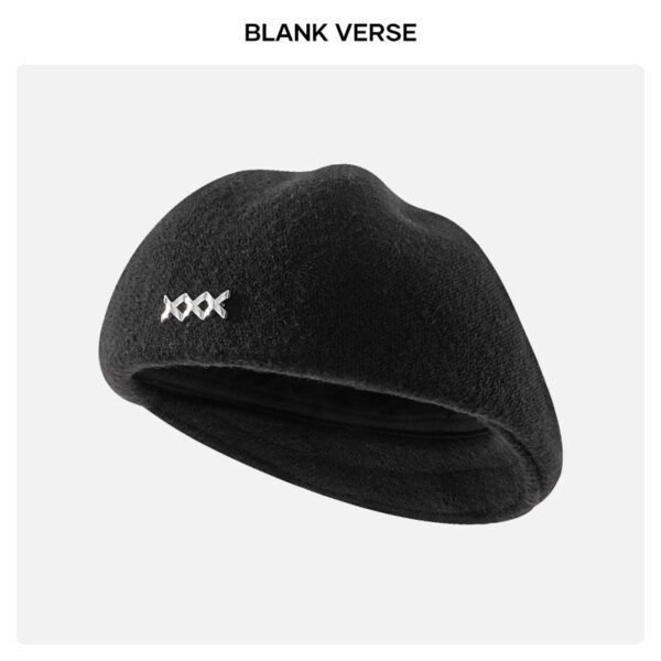 Autumn and Winter New Metal Standard Beret Children Big Head Circumference Show Face Small Reverse Wear Woolen Forward Hat - Image 10