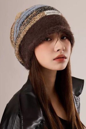 Maillard Pile Hat Children Winter Big Head Circumference Showing Face Small Wool Hat Warm Confinement Bag Head Knitted Cold Hat