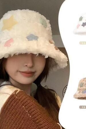 Fisherman's Hat Children Autumn and Winter Thickened Plush Cute Basin Hat Versatile Face Small Cold Hat