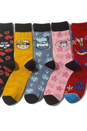 Female Cotton Day Cartoon Tube Socks Male Naruto Anime Socks Animation Tide Socks Manga Socks-5PRS