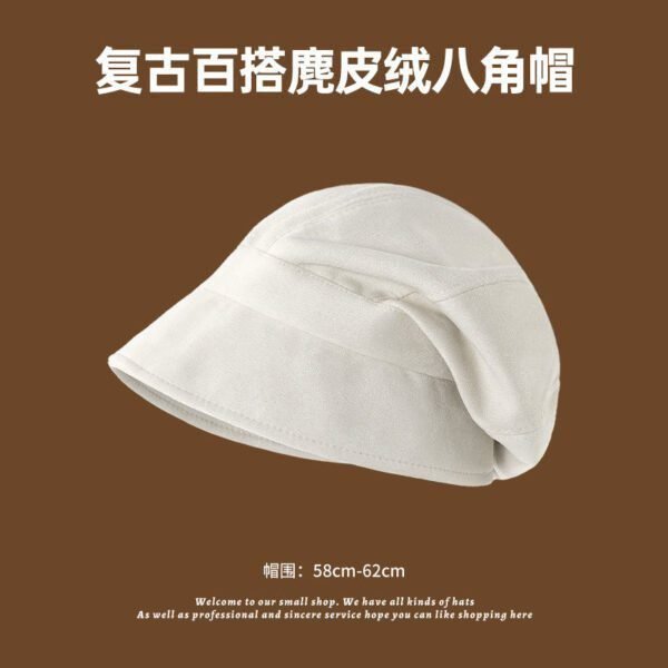 Autumn and Winter New Metal Standard Beret Children Big Head Circumference Show Face Small Reverse Wear Woolen Forward Hat - Image 24